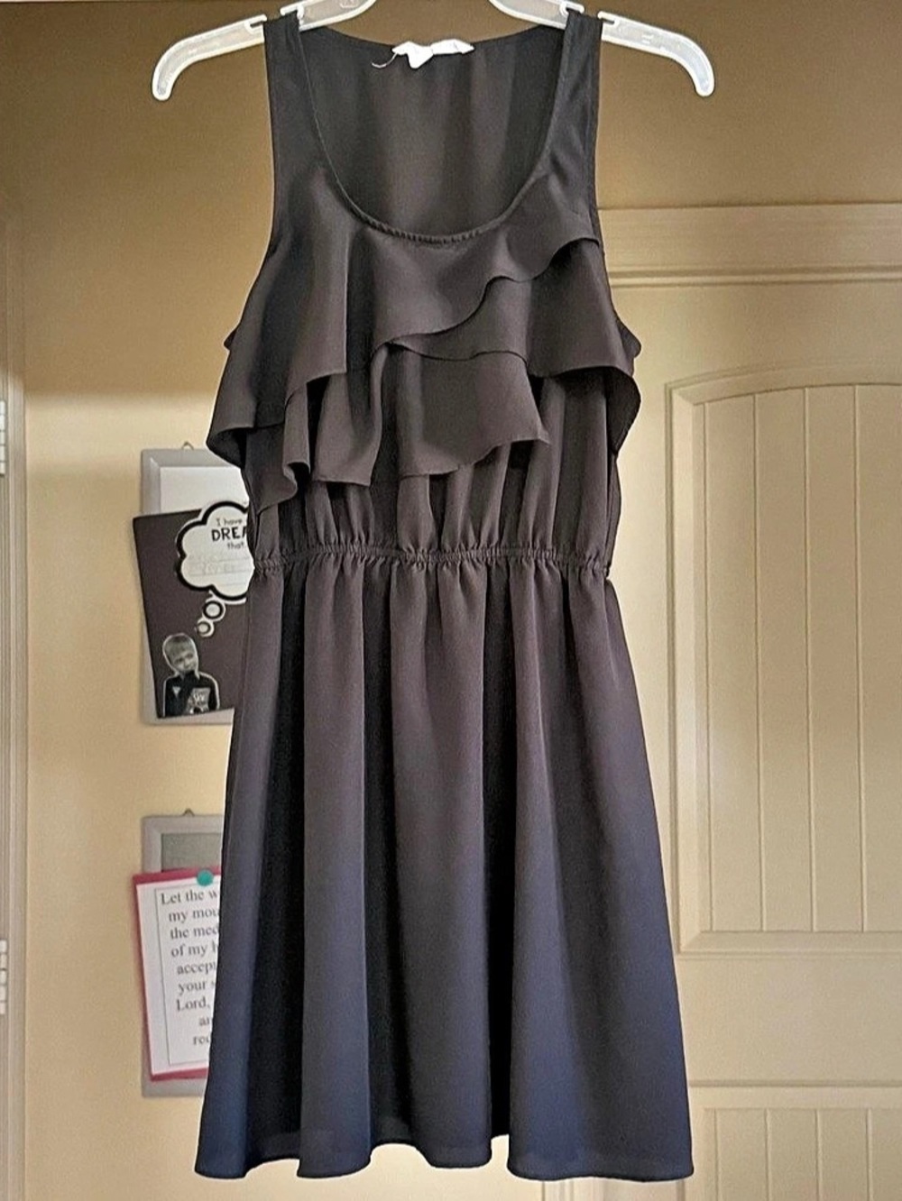 BCBGeneration Sleeveless Ruffle Mini Dress in Black - Size Medium